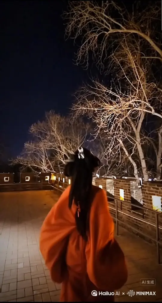 主体人物不动，变成无数沙子一样大小的粒子消散（粒子颜色为深红色，粒子从中人物中间蔓延到全身周围；粒子消散方式为蔓延到全身周围后向右飘散）人物消失粒子向右随风飘走逐渐变为无数红色花瓣，电影特效风格，电影光效 by Hailuo AI Video Generator