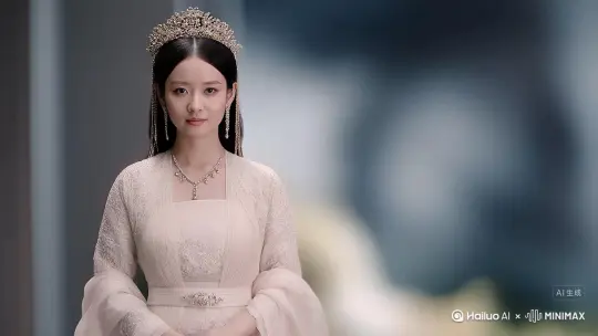 让图片中的场景动起来，人物变成无数红色颗粒加红色烟雾消失在视频中，向右吹走，原比例。比例 16:9，时长 5s，模型 赵露思 by Hailuo AI Video Generator