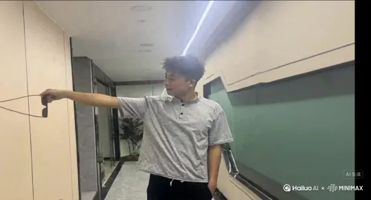 主体人物身上变出一大团微小深红色花瓣，向外爆炸扩散主体人物身体，随之从四肢开始逐渐瓦解，化作无数红色粒子轻盈飘散，最终，人物完全消失在漫天飞舞的花瓣中，人物完全消失，写实风格电影光效。 by Hailuo AI Video Generator