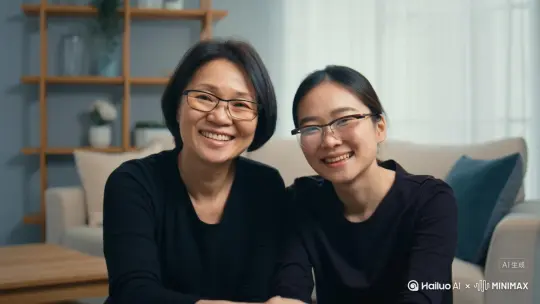 德昌二中学生！母女两都是戴的锐明康负离子眼镜！戴了一年换镜片散光没有了！近视度数没涨没降！感恩分享！！ by Hailuo AI Video Generator