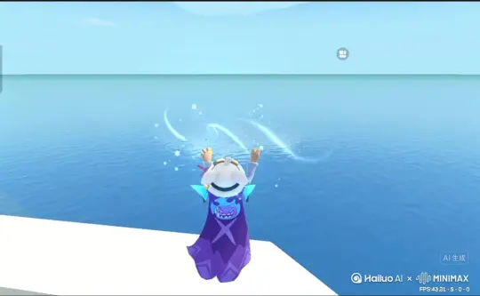 帮我生成一个视频，让图片中的场景动起来，人物变成无数雪花消失在视频中，向右吹走，原比例。比例16：9，时长7秒。模型高品质 by Hailuo AI Video Generator