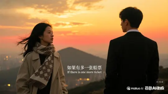 女生变成红色花瓣消失，男生想要抓住女生的[左移,右摇,跟随]特效视频 by Hailuo AI Video Generator