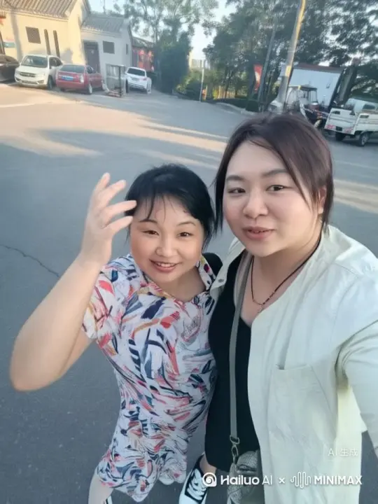 让左边的这个人，把右边的人抱起来，带他飞上天空，最后又下来跳个DJ舞 by Hailuo AI Video Generator