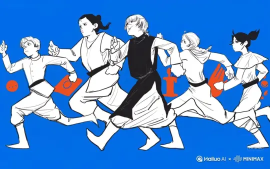 [左移,推进,右摇]他们他们都转过头来静静站得笔直[推出,上升,下摇]然后突然的跑向镜头[下降,上摇]化成灰烬。 by Hailuo AI Video Generator