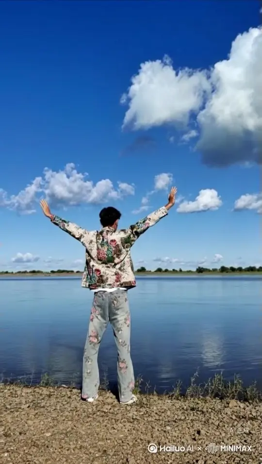 从他的肩膀和脸庞开始，碎裂成鲜红的玫瑰花瓣。她的身形不断消散，一片片地，直到最后只剩下漂浮的尘埃，在阳光中渐渐淡去。在整个过程中，阴影和光线必须保持完全不变。鲜红色的颗粒缓缓飘动，既不发光也不反光。确保碎裂过程看起来平滑自然，颗粒的大小和飘动方向保持一致，且无扭曲。 by Hailuo AI Video Generator
