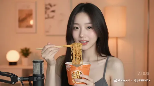 上传照片和脚本，生成电商吃播ASMR视频！ by Hailuo AI Video Generator
