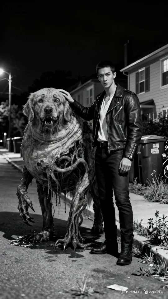 上传人物照片和主体照片，生成暗黑克苏鲁拥抱视频 by Hailuo AI Video Generator