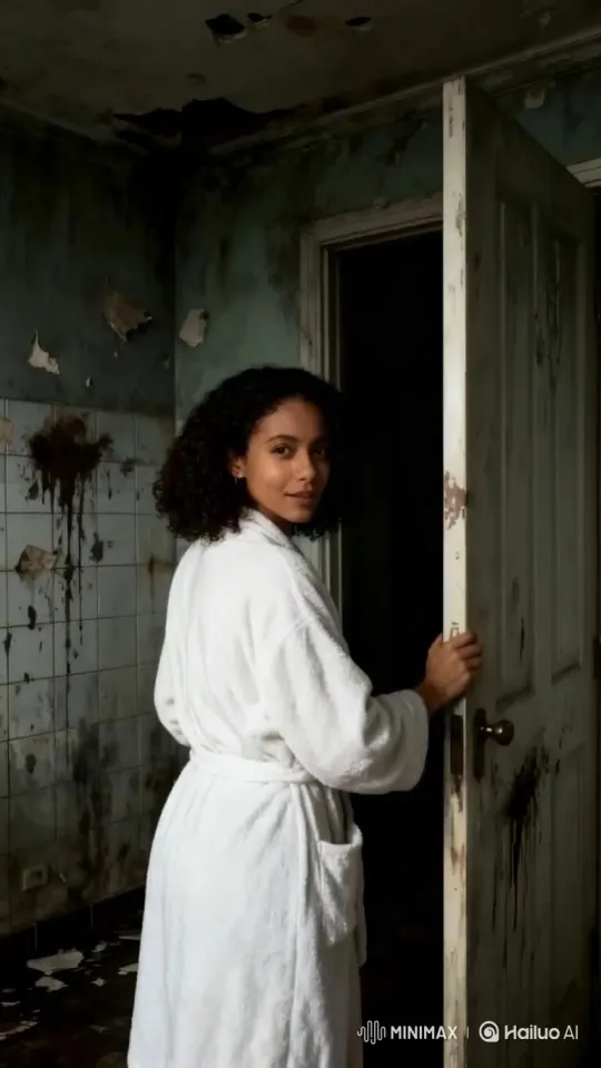 上传照片，生成浴室惊魂画面 by Hailuo AI Video Generator