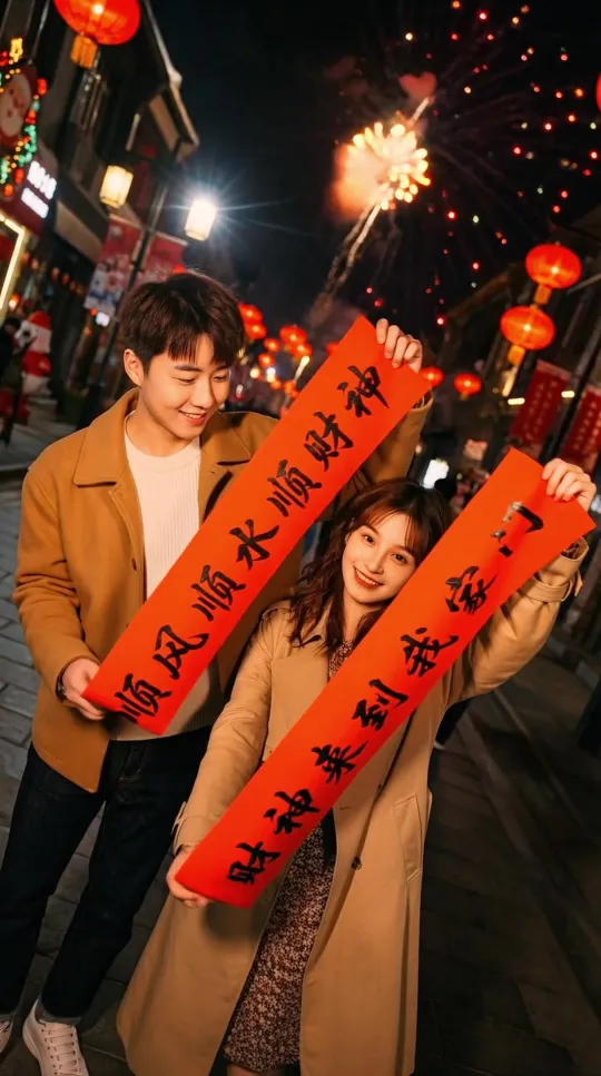 以下是几个符合要求的标题:
1. 上传照片对联,生成你们街头展对联的新年祝福视频 (33字符)
2. 定制专属街头新年对联祝福视频,上传双人照与对联 (33字符)
3. 用你们照片和对联,生成街头展开的新年祝福视频 (32字符)
4. 双人照与对联结合,生成街头新年祝福视频 (29字符)
5. 上传双人照对联,定制街头展开新年祝福视频 (29字符) - 上传双人照并输入对联内容,生成你们在街头展开新年对联的祝福视频 cover image by Hailuo AI Video Generator