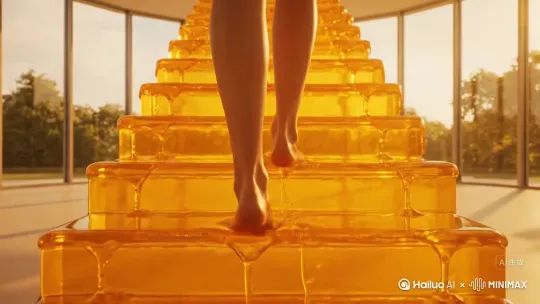 基于三种材质输入，智能生成个性化脚踩阶梯视频