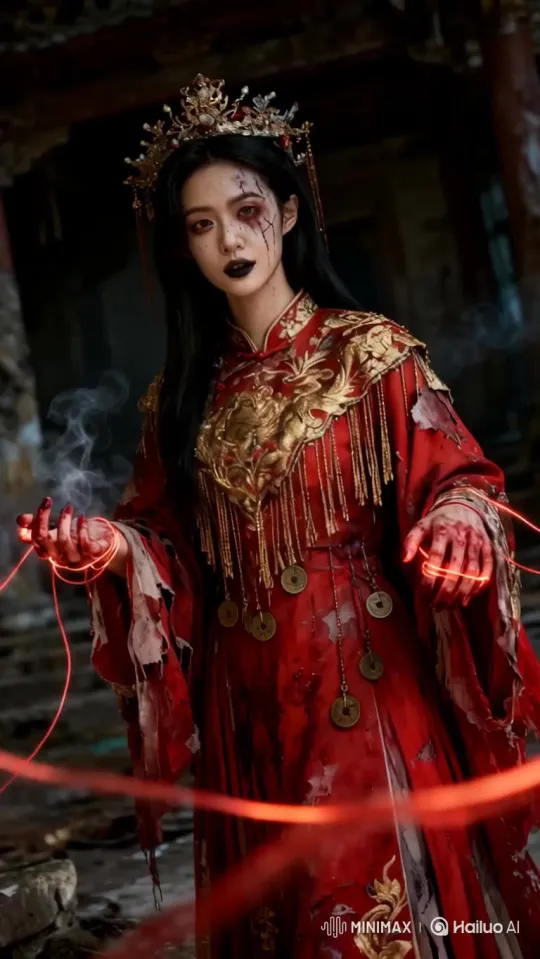 上传照片，AI智能生成你的中式诡异新娘形象
