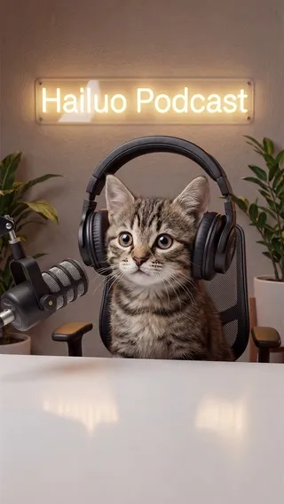 上传宠物照片并配上文案，即可生成宠物播客视频。 by Hailuo AI Video Generator