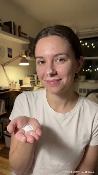 上传照片，生成粉末变妆视频 by Hailuo AI Video Generator