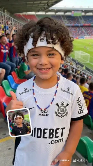 上传照片+球队名称，一键生成专属球衣手势舞视频